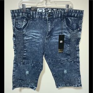 Men slim fit denim shorts